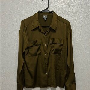Olive Green Button-Up Shirt